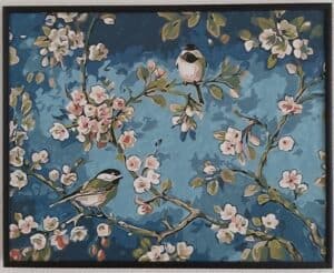 Schilderen op nummer - Vogels met bloemen