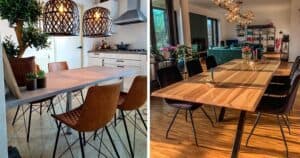 Stijlvolle eetkamerstoelen aan de eettafel