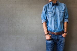 Denim jeans, jassen en blouses